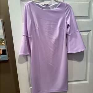 Calvin Klein Light Purple Long Sleeve Dress
